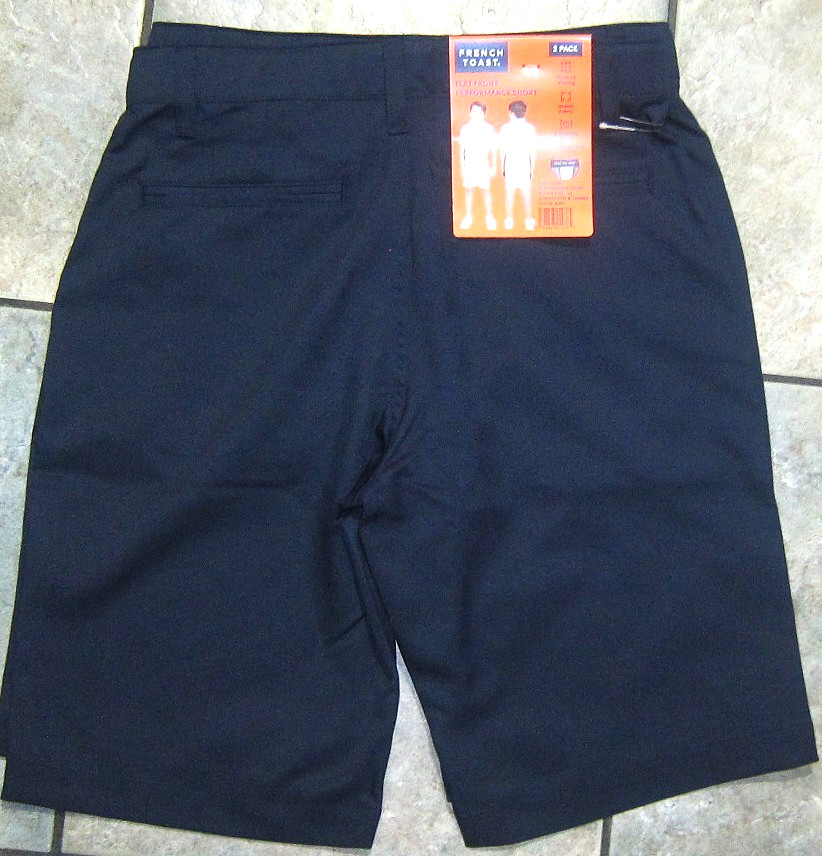 NWT – Lot 2-pk Boys Sz 14 French Toast Uniform Stretch Performance Navy Shorts