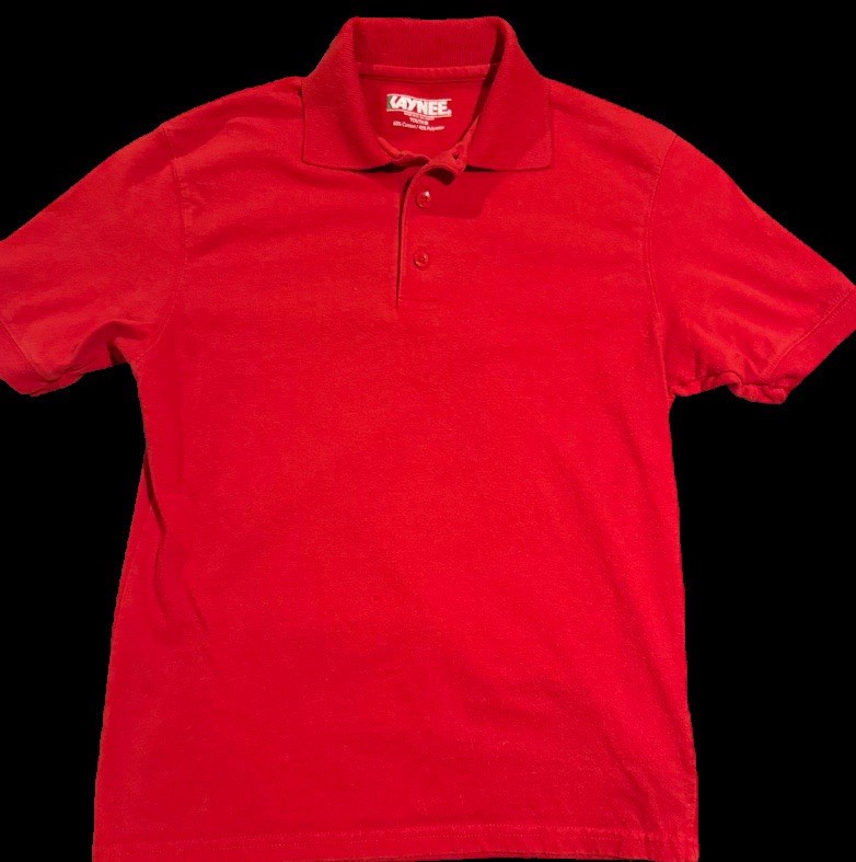Children’s Uniform, Red, Short Sleeve Polo Shirt (Size M – 8/10)