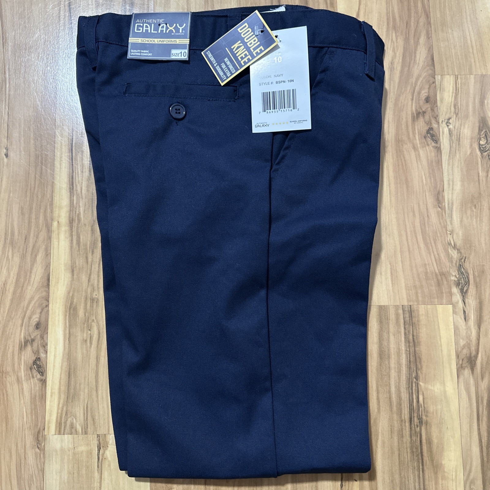 School Uniform Pants Boys Size10 Navy Blue Adjustable Waist NEW Authentic Galaxy