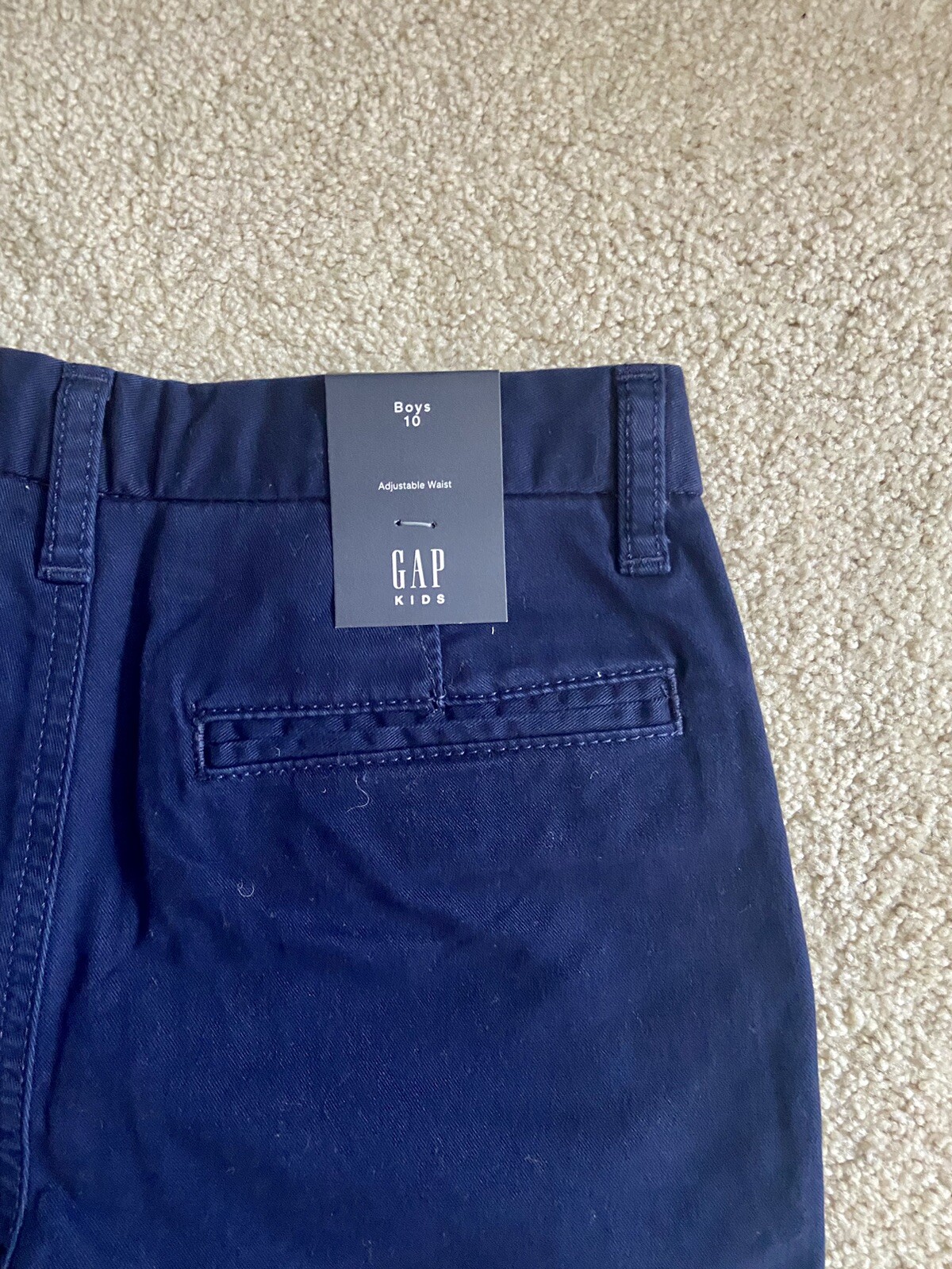 Gap Kids Size 10 Boys Shorts Navy Blue Cotton Dress Uniform Chino Flat Front NWT