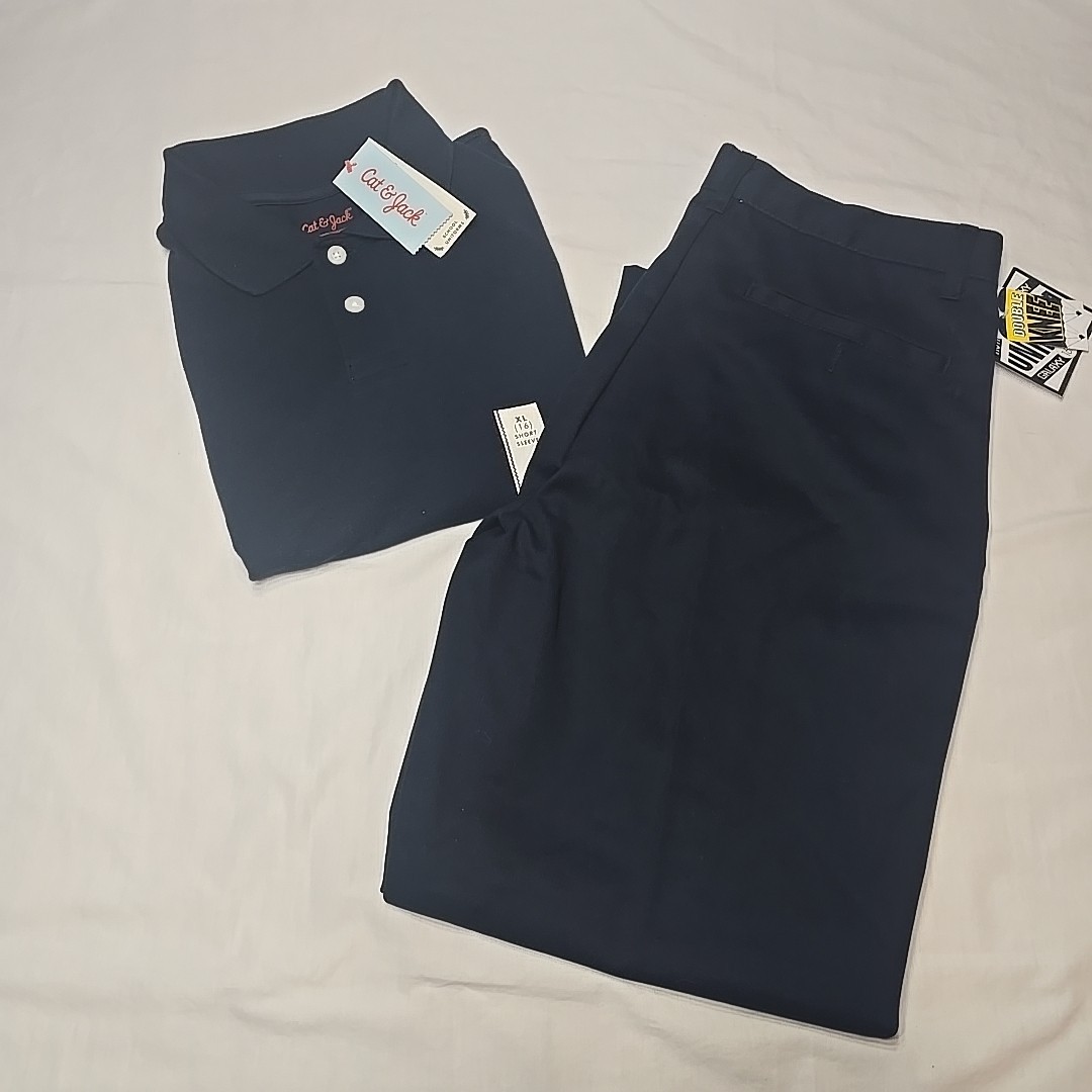 Boys School Uniform Shirt And Pant Set Navy Blue Size 16 NWT