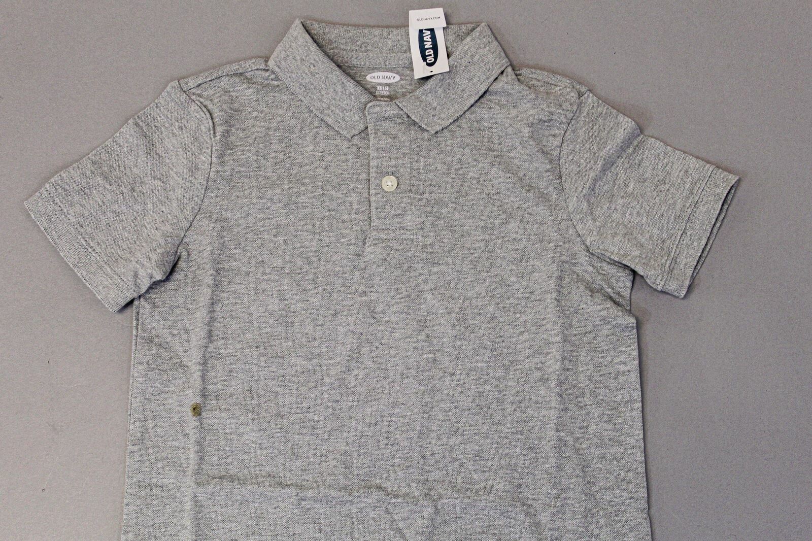 Old Navy Boy’s Short Sleeve Pique Uniform Polo Shirt LP7 Grey Size XS NWT
