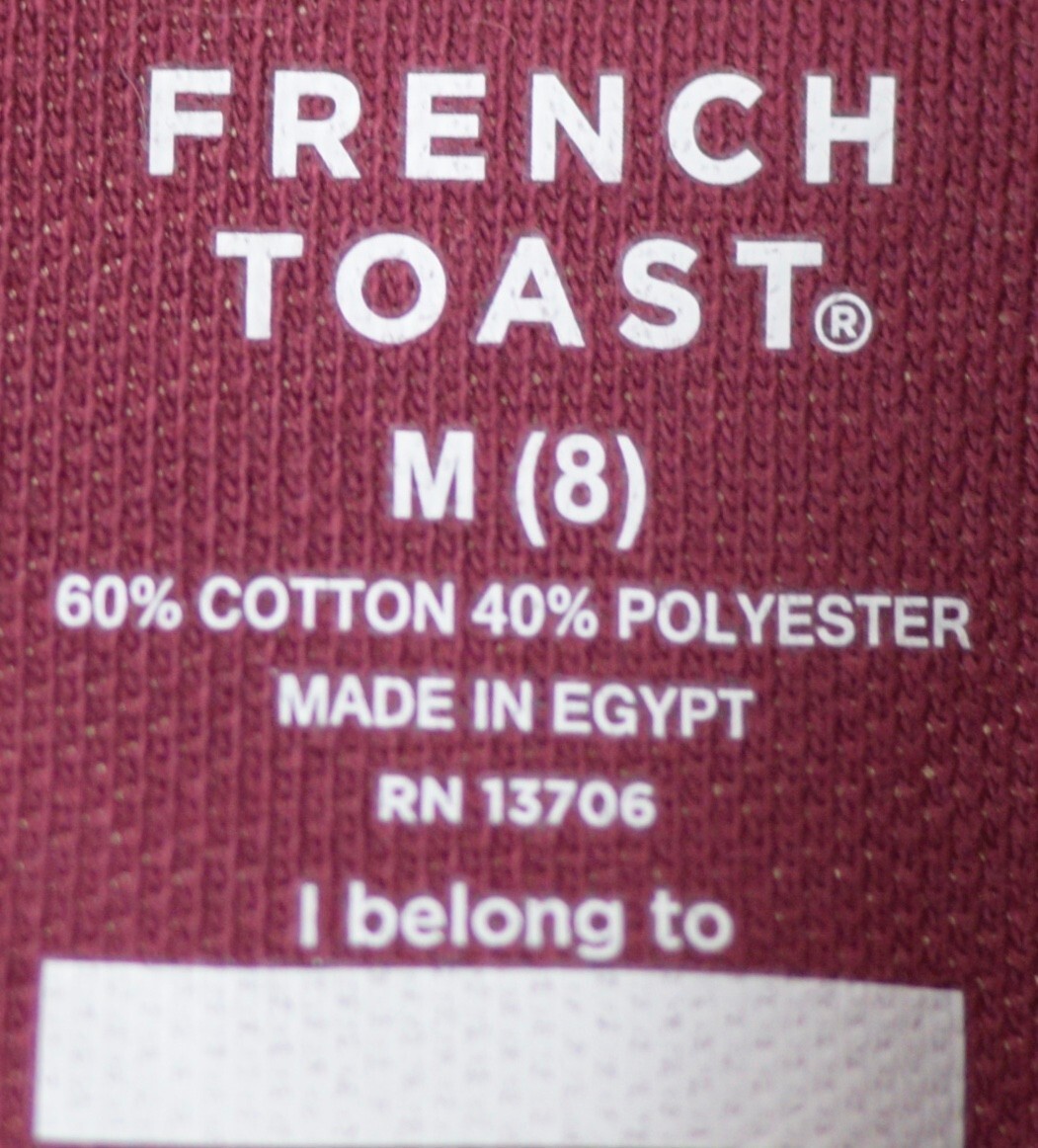 French Toast Boys’ Short Sleeve Pique Polo Uniform Shirt Burgundy Size 8