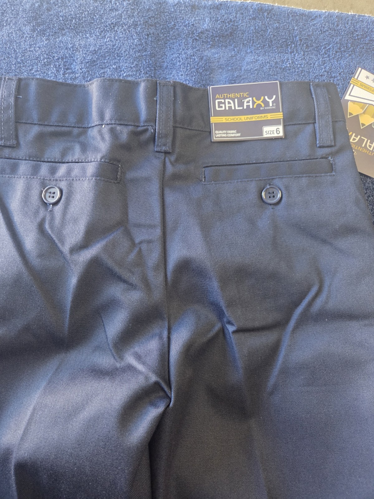 Galaxy Boys School Uniform Set Size 6 White Polo Shirt & Navy Pants Short Sleeve