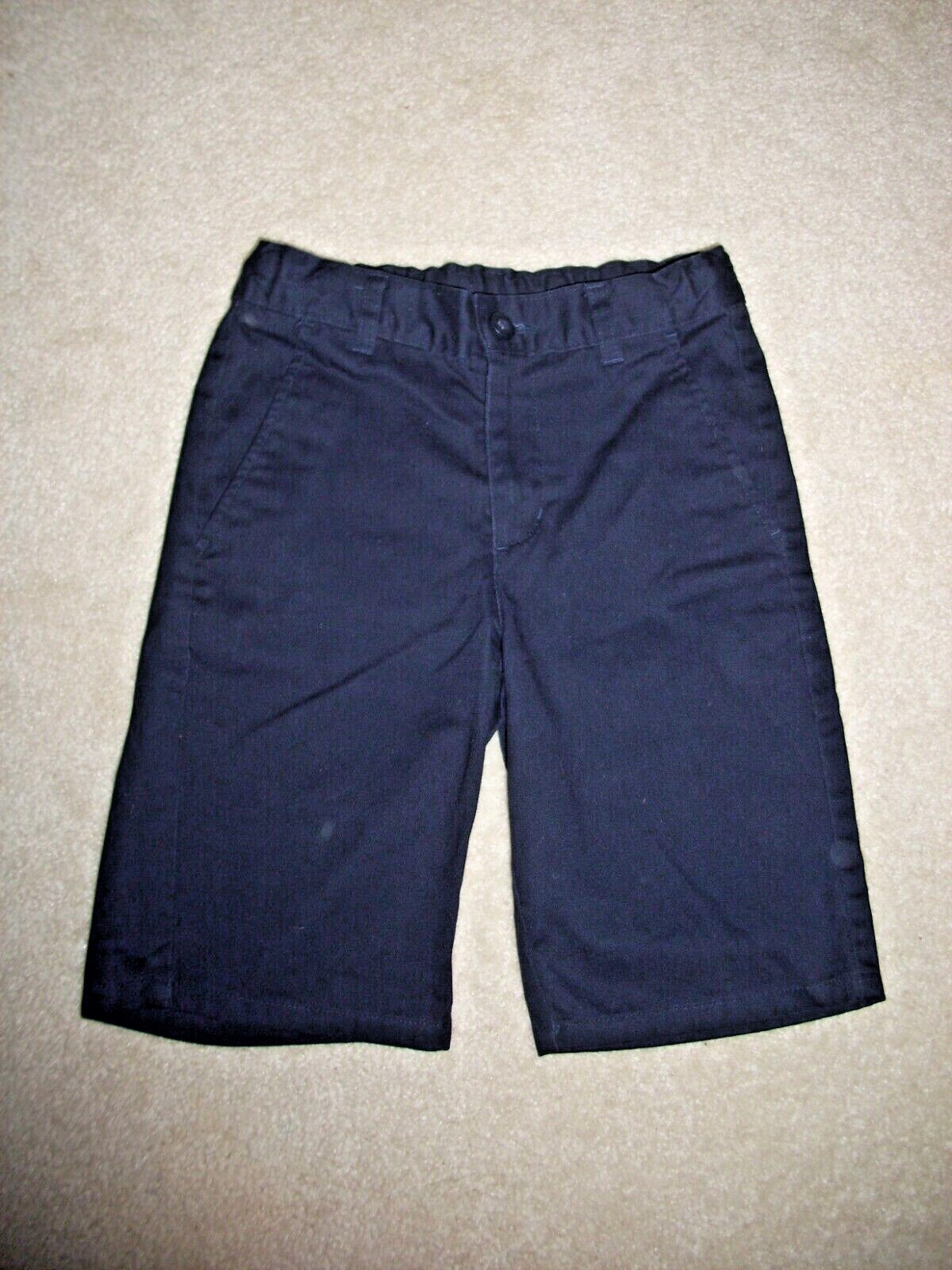 Arizona Boys Navy Blue Flat Front Uniform Shorts Size 8 adjustable waist
