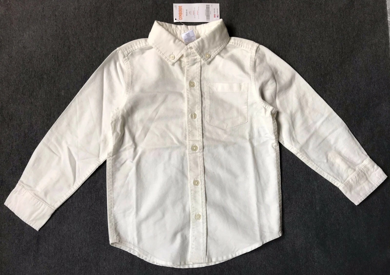 GYMBOREE NWT Back to School Uniform White Oxford Dress Shirt size XS 3-4 years