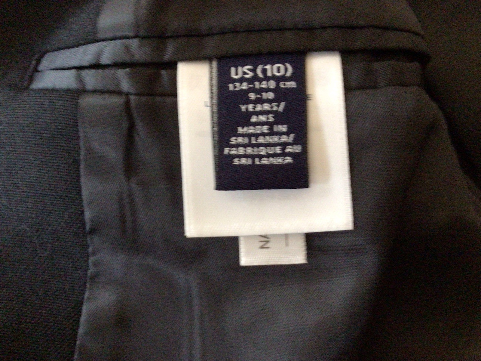 Lands’ End Boys School Regular Fit Hopsack Blazer Size 10 Black New With Tag