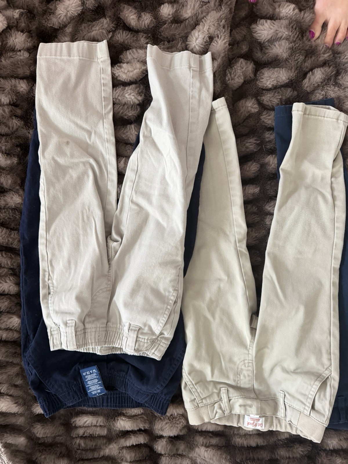 Toddler Boys 4T School Uniform Pants Lot of 6 Cat & Jack Navy Khaki Pull-On
