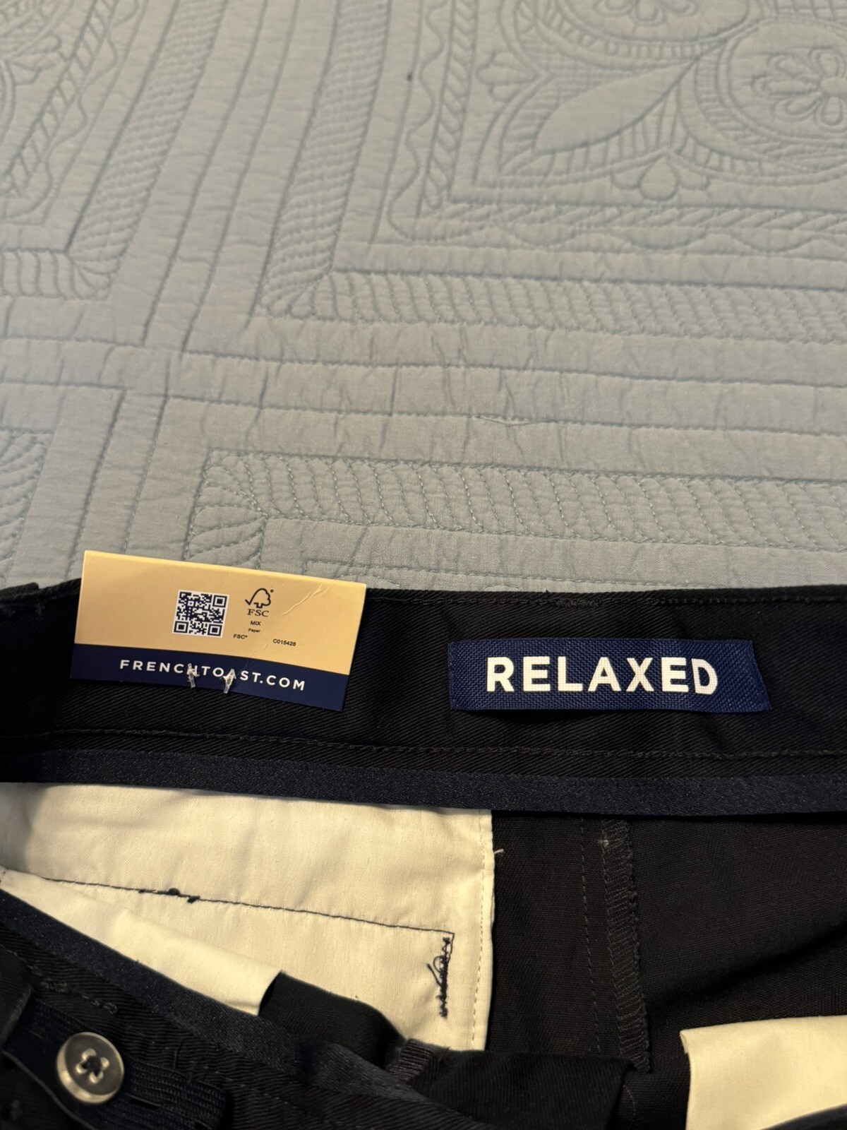 Kids French Toast Cotton/Poly Uniform Navy Blue Dress Pants Adjustable Size 12