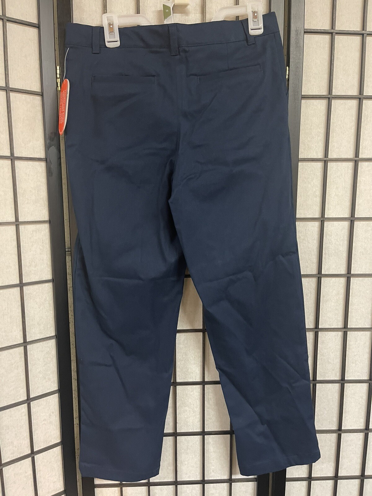 Lot Of 2 Flat Front Twill Pant School Uniforms 14 Husky Blue New SKU A44
