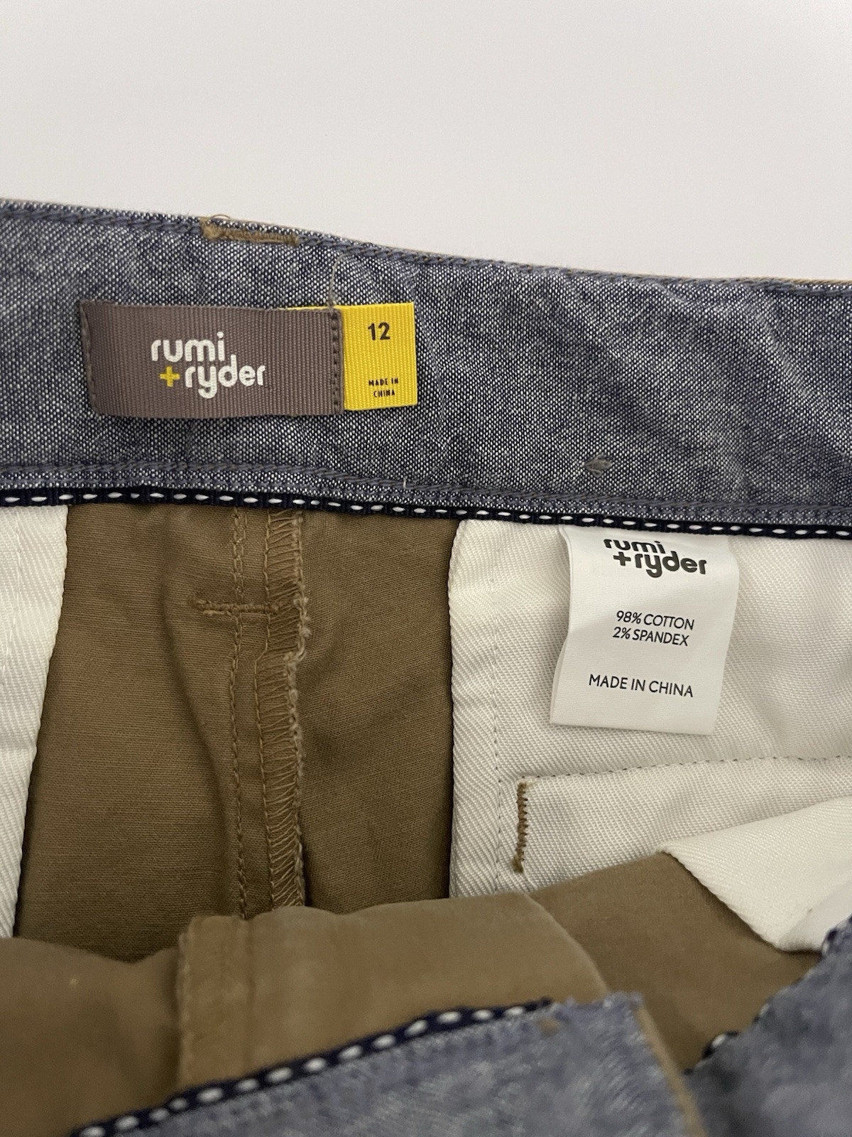 rumi + ryder Boys Size 12 Casual Dress Shorts Flat Front Adjustable Waist Khaki