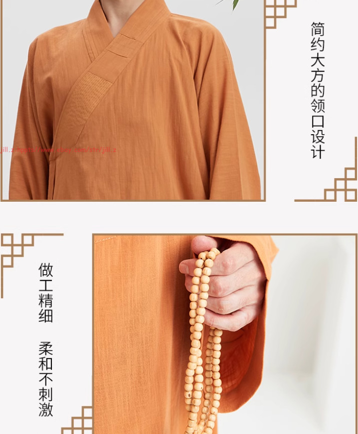 Buddhist Shaolin Monk Robe Full Set/Cotton Thin Kung Fu Suit Meditation Uniforms