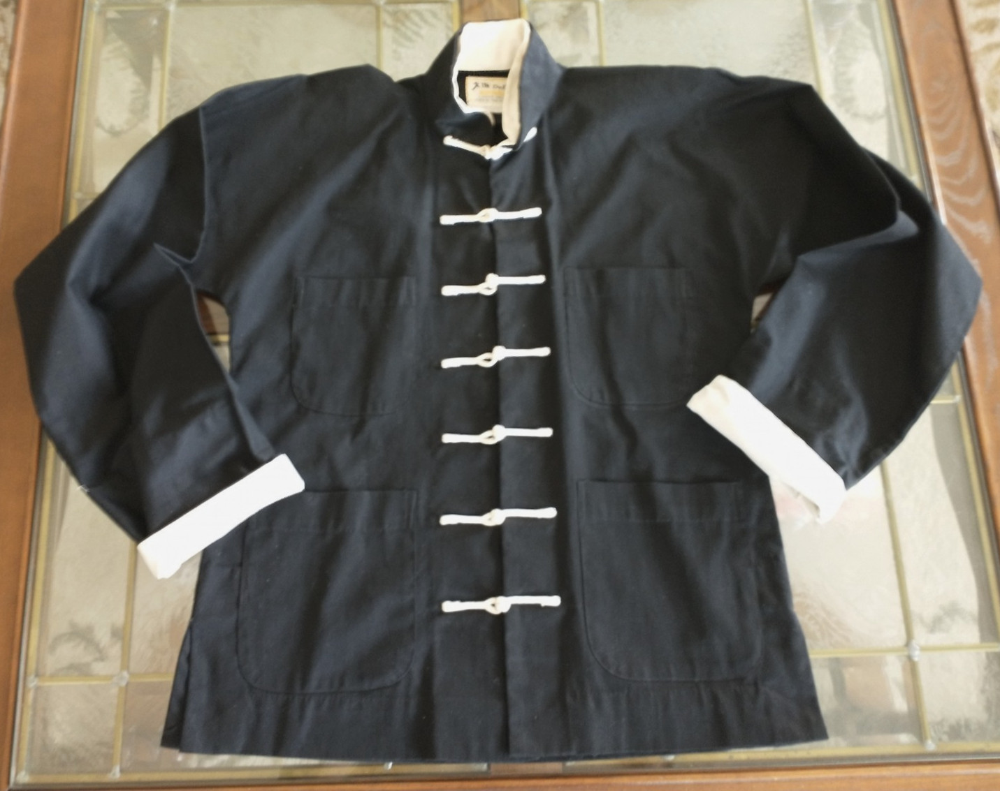 Vintage Da Di Tang Jacket Black W/Frog Buttons Mandarin Collar Boys 14 Bruce Lee