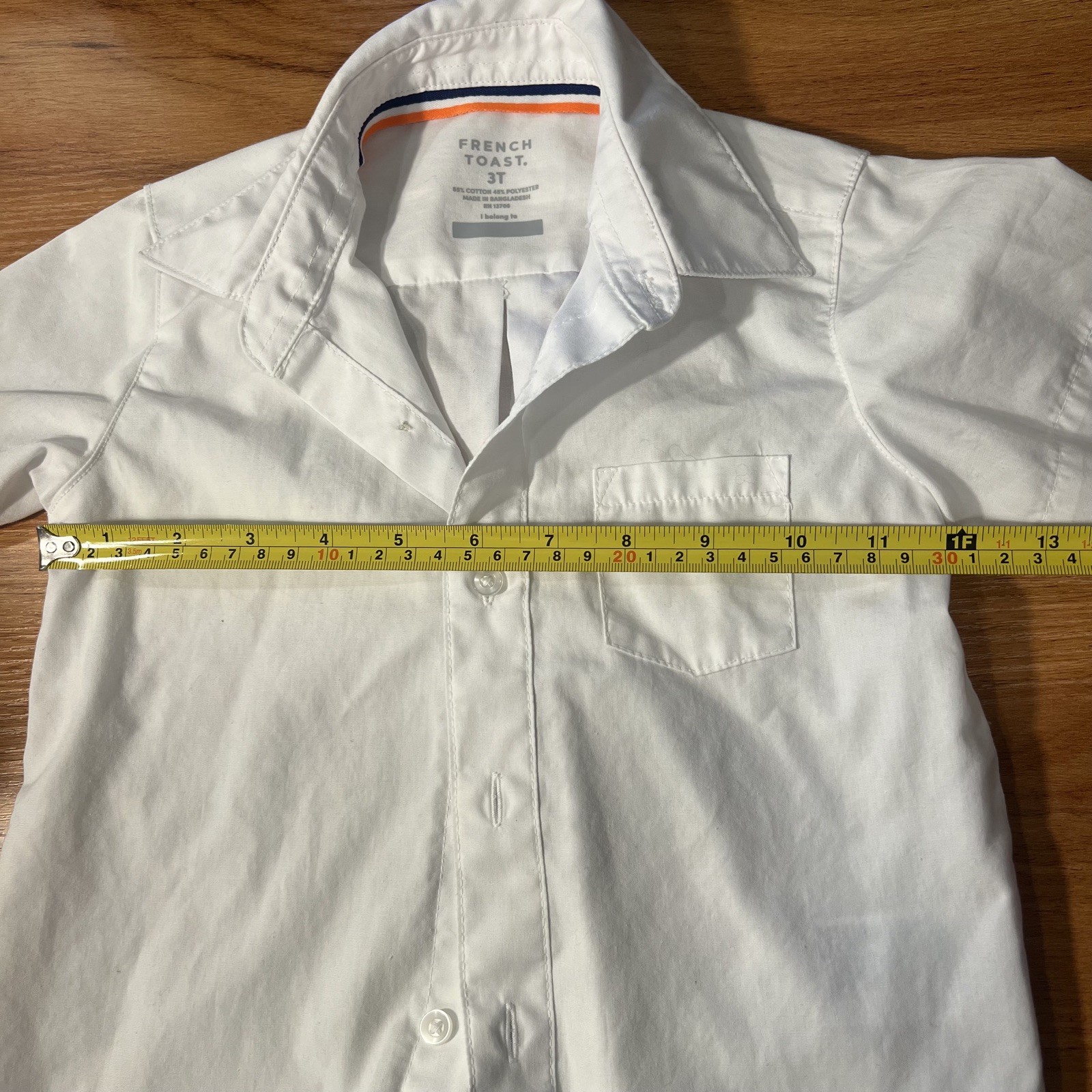 French Toast Boys School Uniform Short Sleeve Button-Up Dress Shirt Size 3T