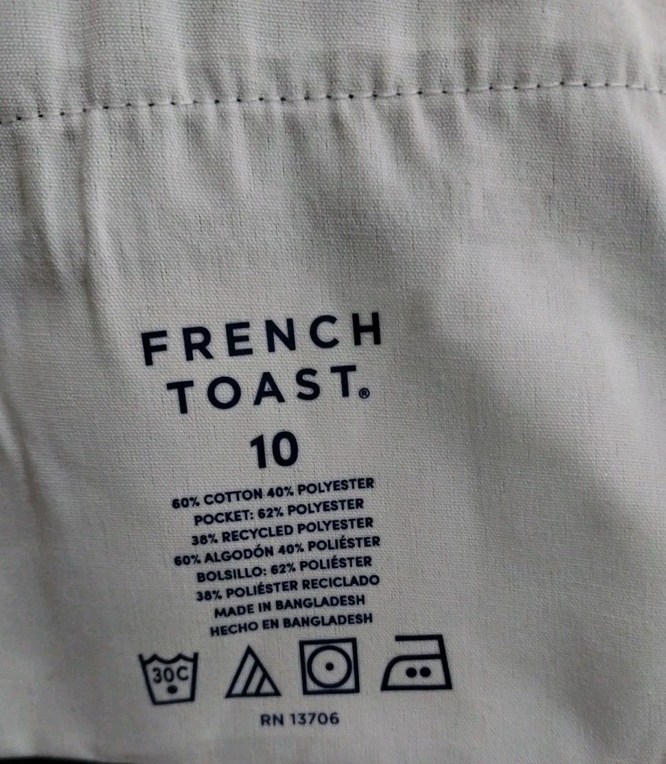 French Toast Boys Uniform Straight Adjustable Waist Relax Pants 10 Blue ~ Used