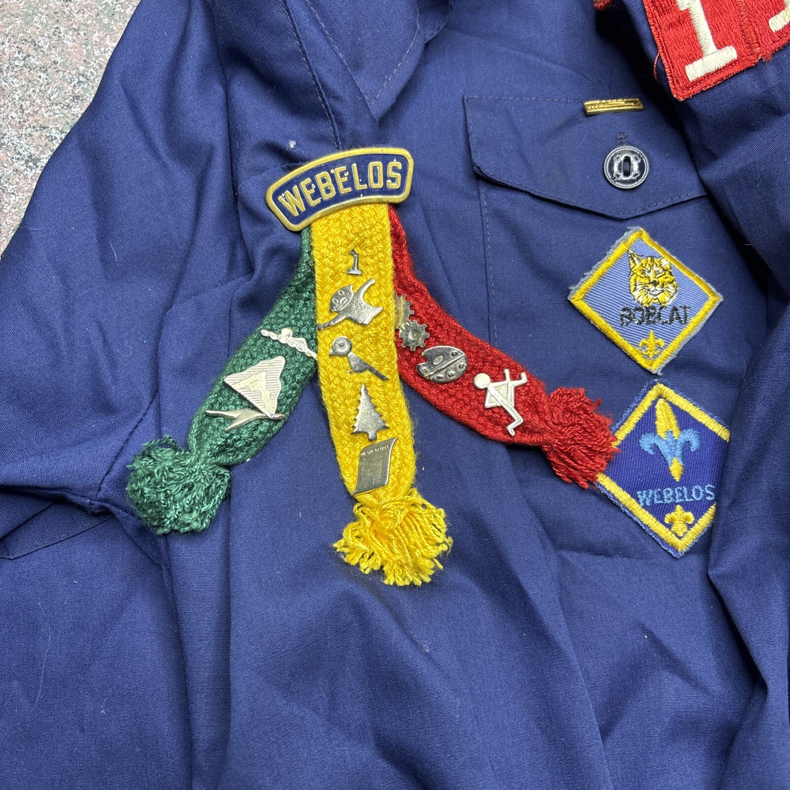 Boy Scouts BSA Uniform Official Youth Shirt Large Long Sleeve Button Blue