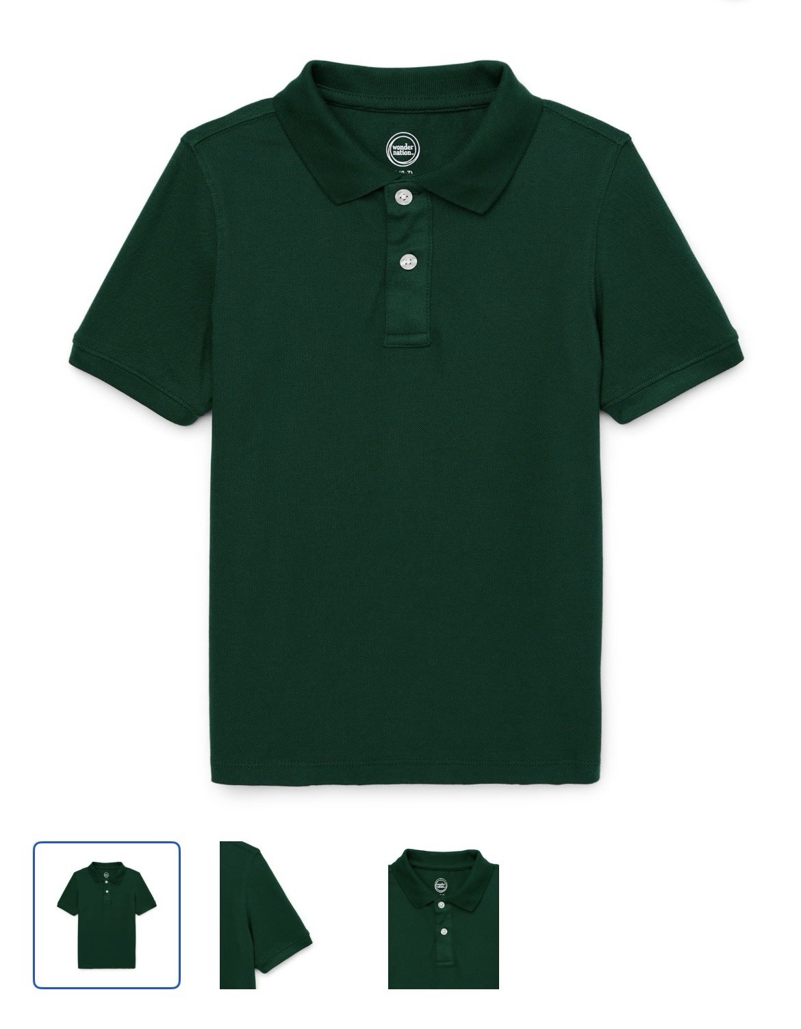 3-Pack Wonder Nation Boys School Uniform Short Sleeve Pique Polo – Dk Green Sz L