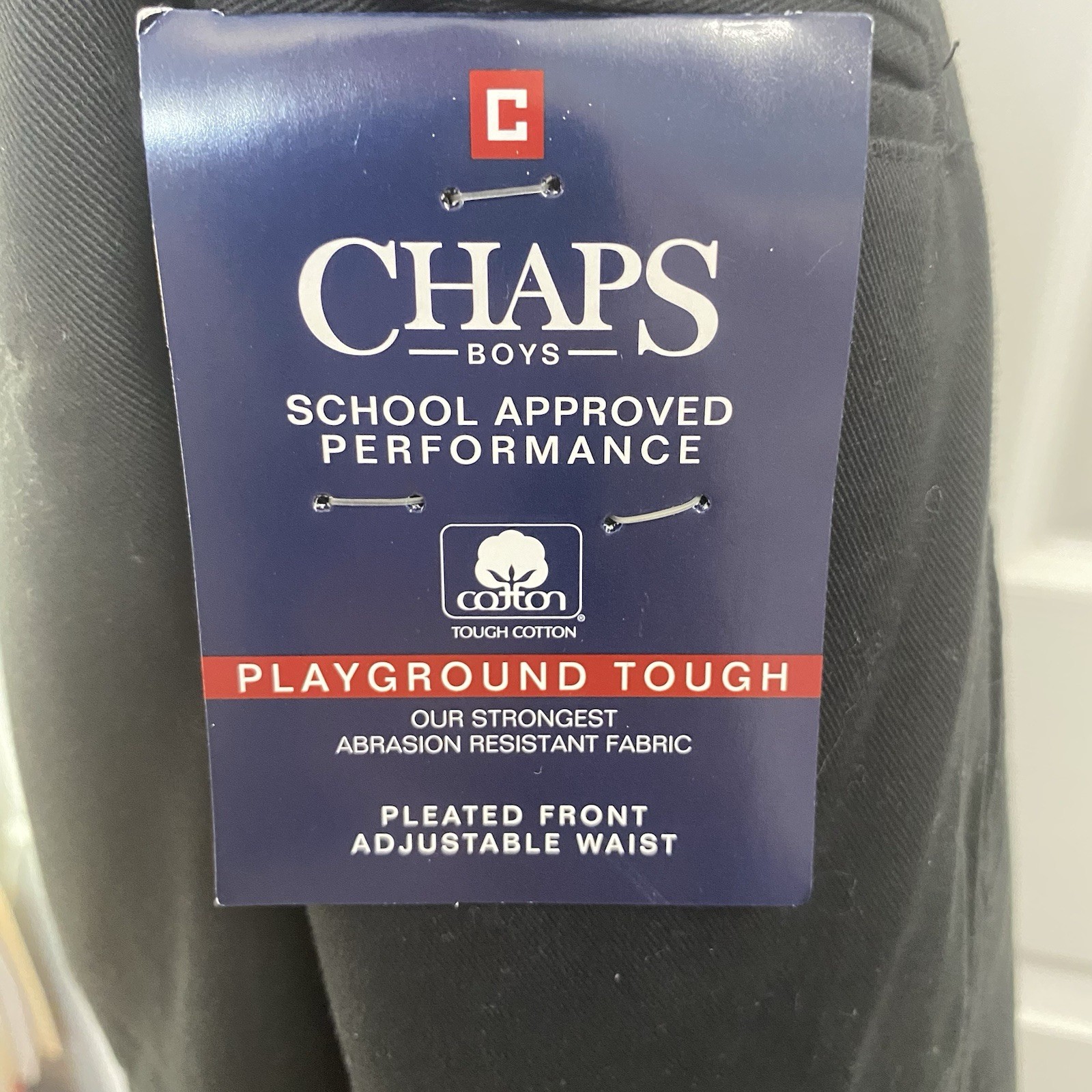 Chaps NWT Boys’ School Approved Black Pleated Front Pants Size 10 Slim