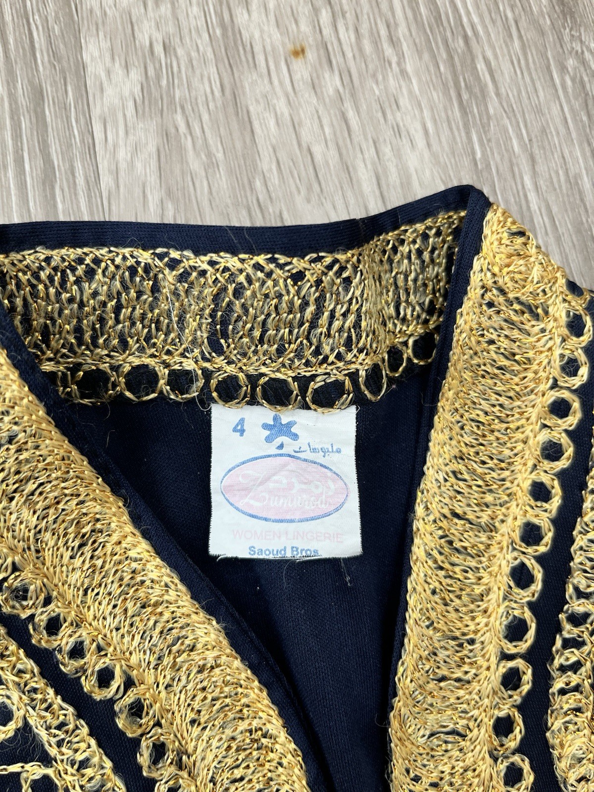 Saoud Bros Young Boys Navy Blue Kaftan Gold Embroidery Age 4-6 year Old