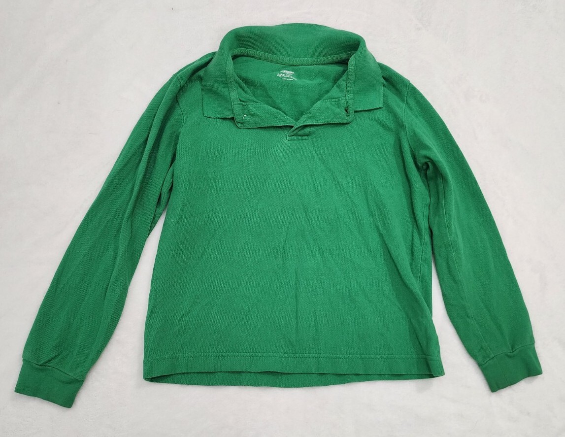 Boy’s Old Navy Green Long Sleeve Uniform Polo Shirt S 6-7