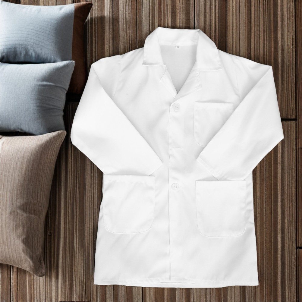 Unisex Kids Reusable Lab Coat Doctor Costume for Halloween Scientist Dress Up