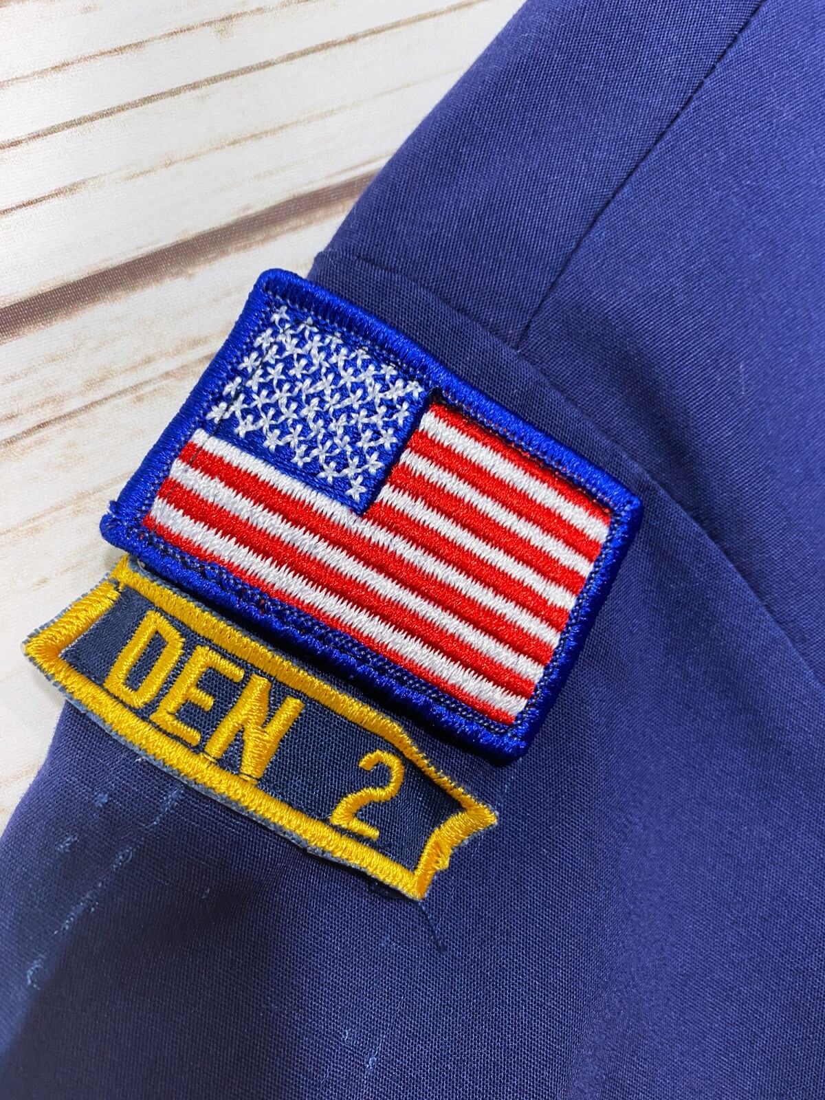 Boy Scouts Of America Boys Shirt Size LG 14-15 Blue Collared Pockets Button Up