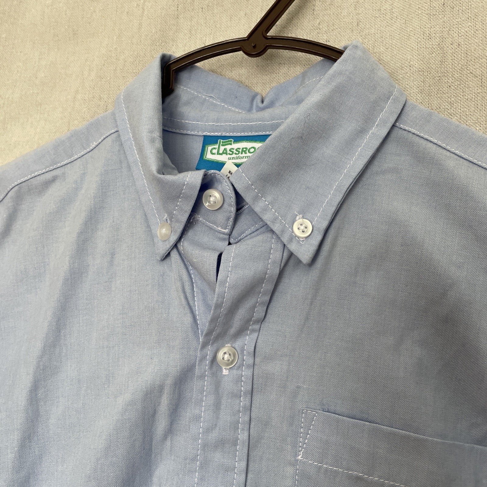 Classroom Uniforms Long Sleeve Button Down Shirt #57673 Size 14H Light Blue NWOT