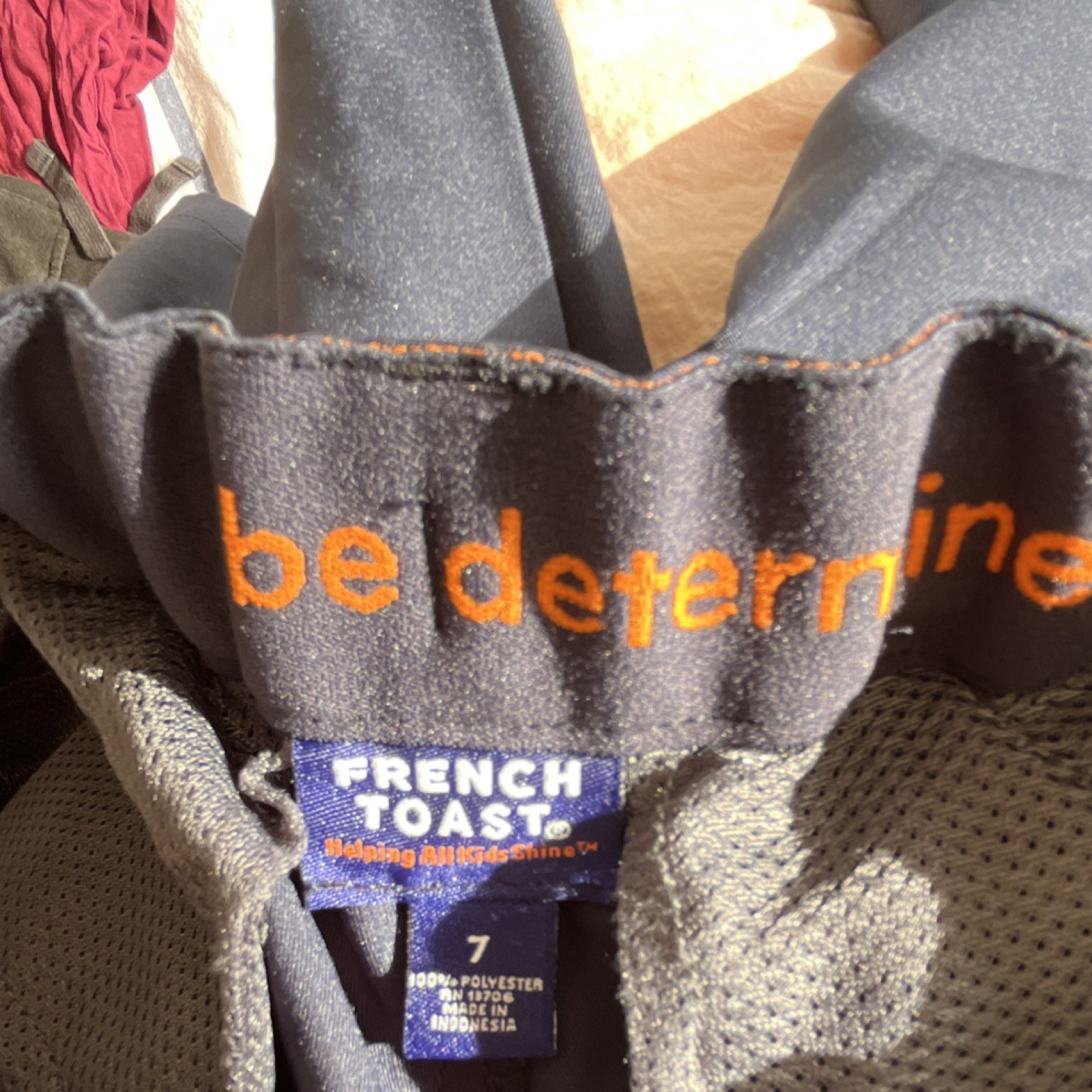 French Toast Boys Uniform Shorts Navy Size 7 Polyester Adjustable Waist Pockets