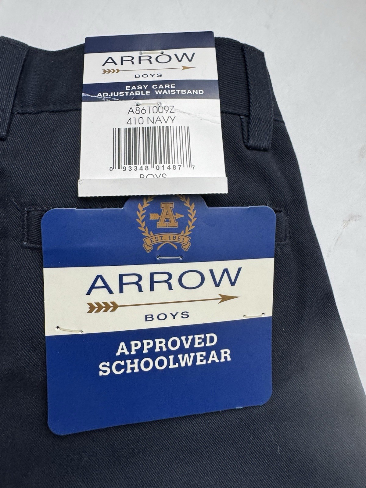 Boys Shorts School Uniform Navy Size 7 Arrow