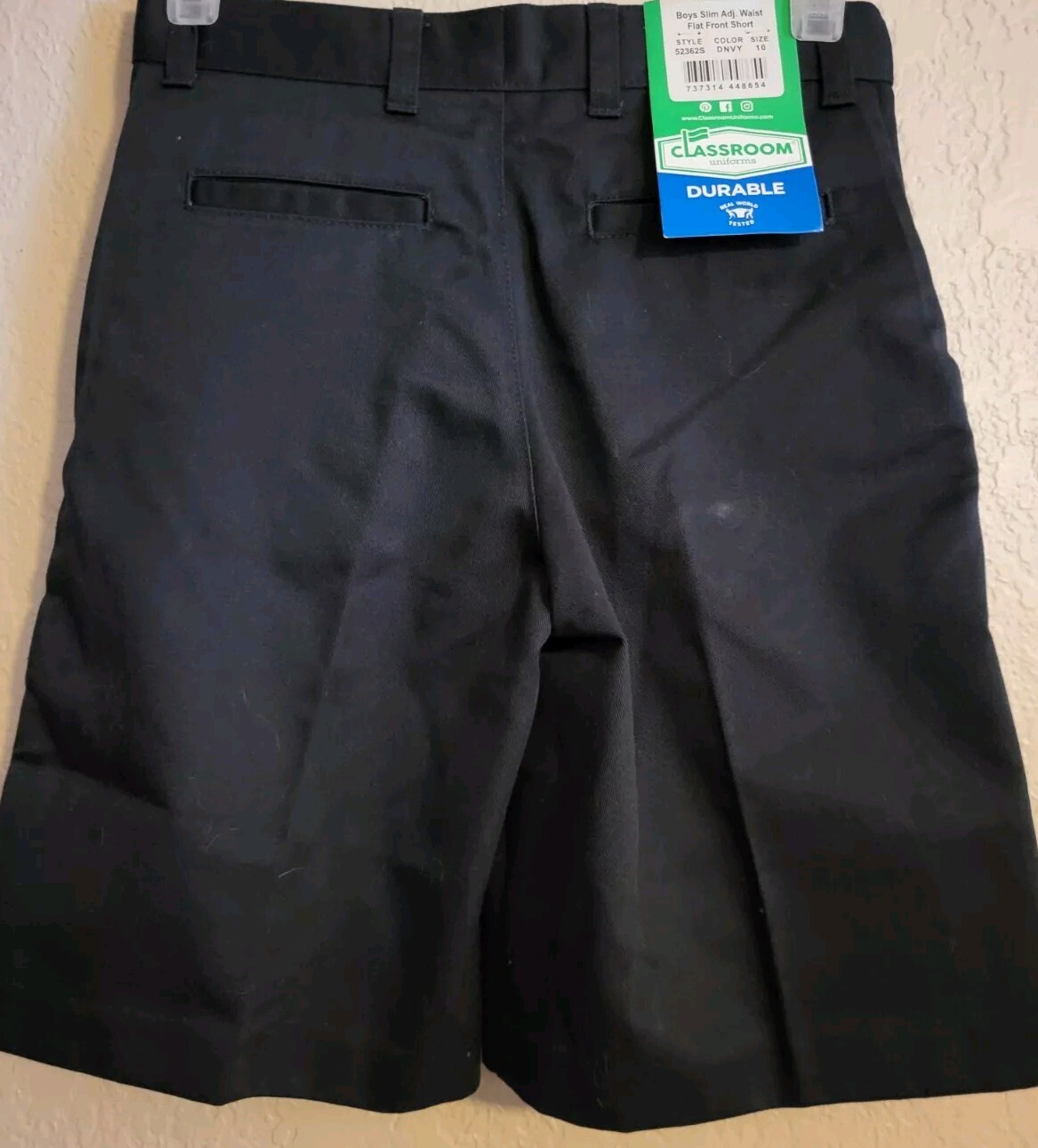 Boy Shorts School Slim Type Size 10 School Uniform Adj. Waist Dark Blue NWT