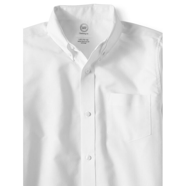 Wonder Nation Oxford Shirt Boys Size XL School Uniform Long Sleeve Button-Up K1