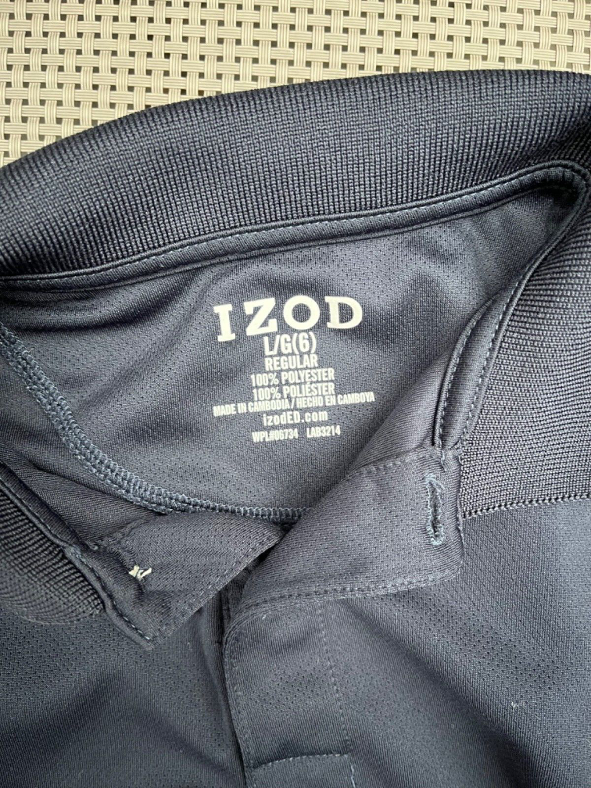 LOT of 3 Boys uniform IZOD PERFORMANCE Polo Shirts navy blue white 6-7