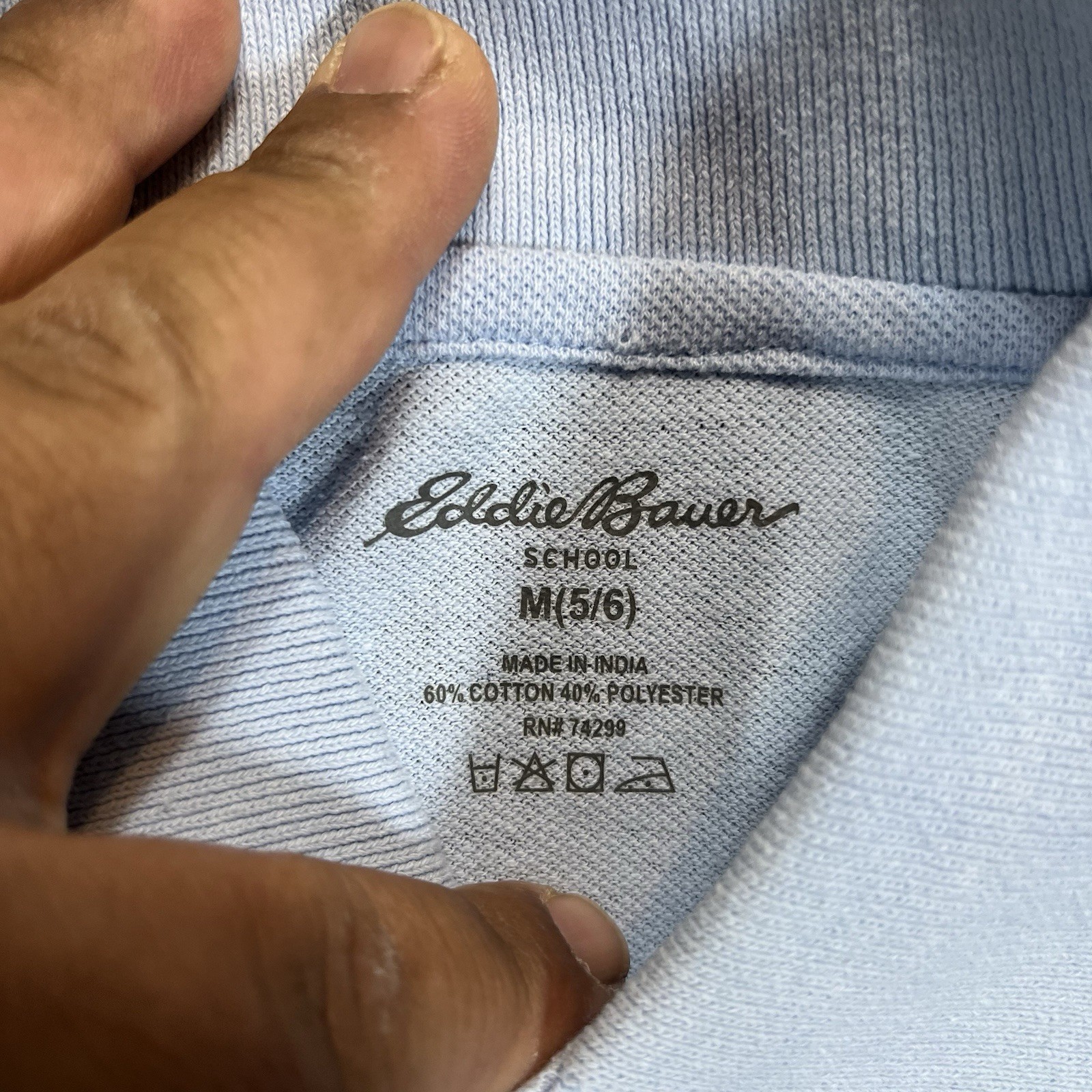 LOT 2 Eddie Bauer Boys School Uniform Short Sleeve Pique Polo Shirt, Size M(5/6)