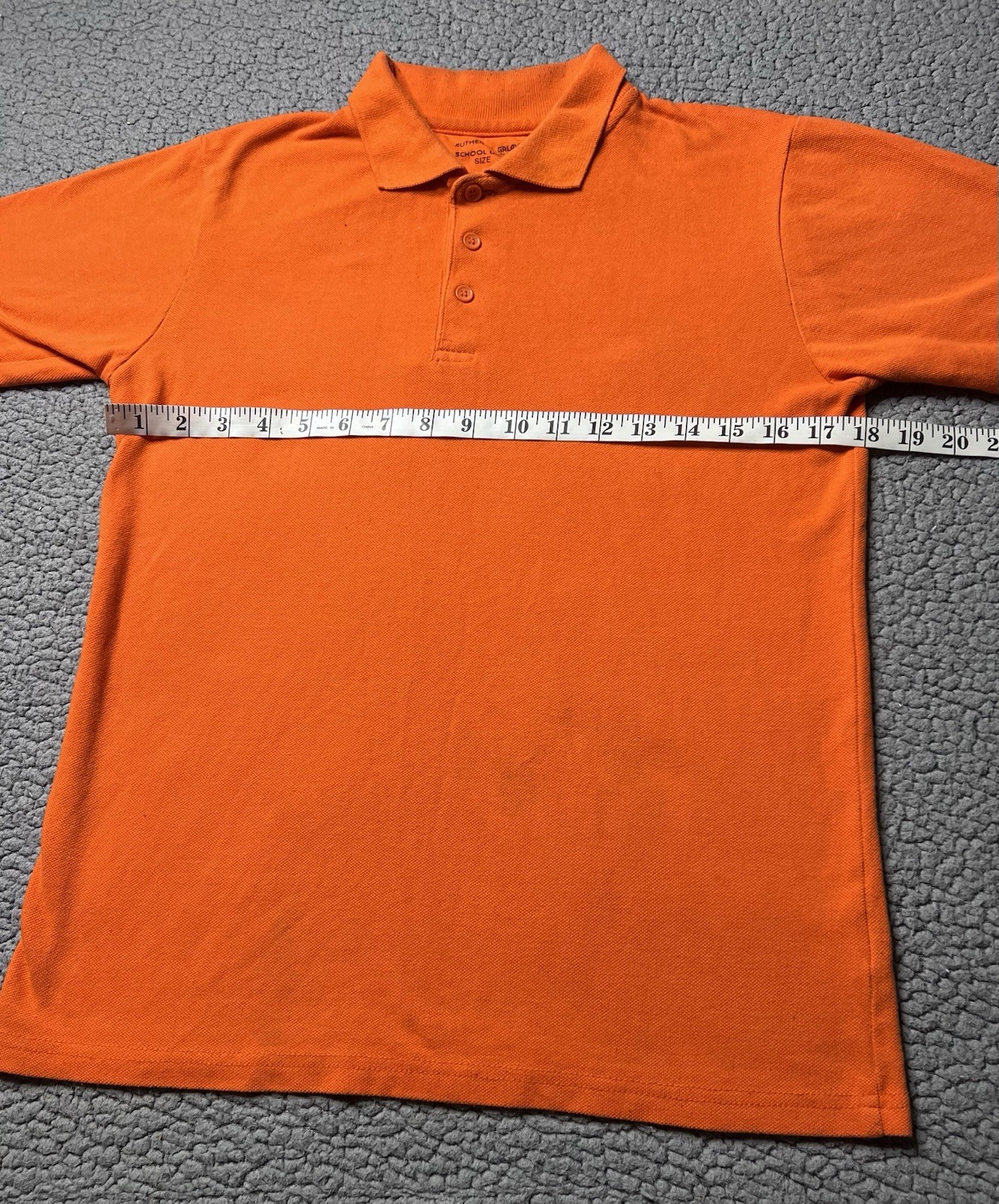 Orange School Uniform Short Sleeve Shirt Unisex Size 14