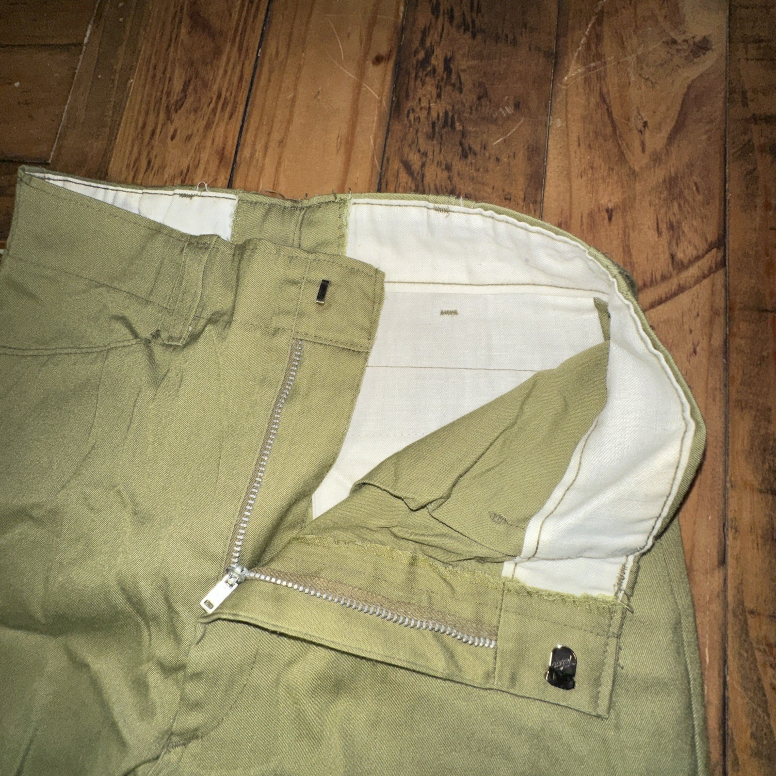 Lot of 2 Vintage Boy Scouts of America Uniform Pants Trousers Talon Zip Green