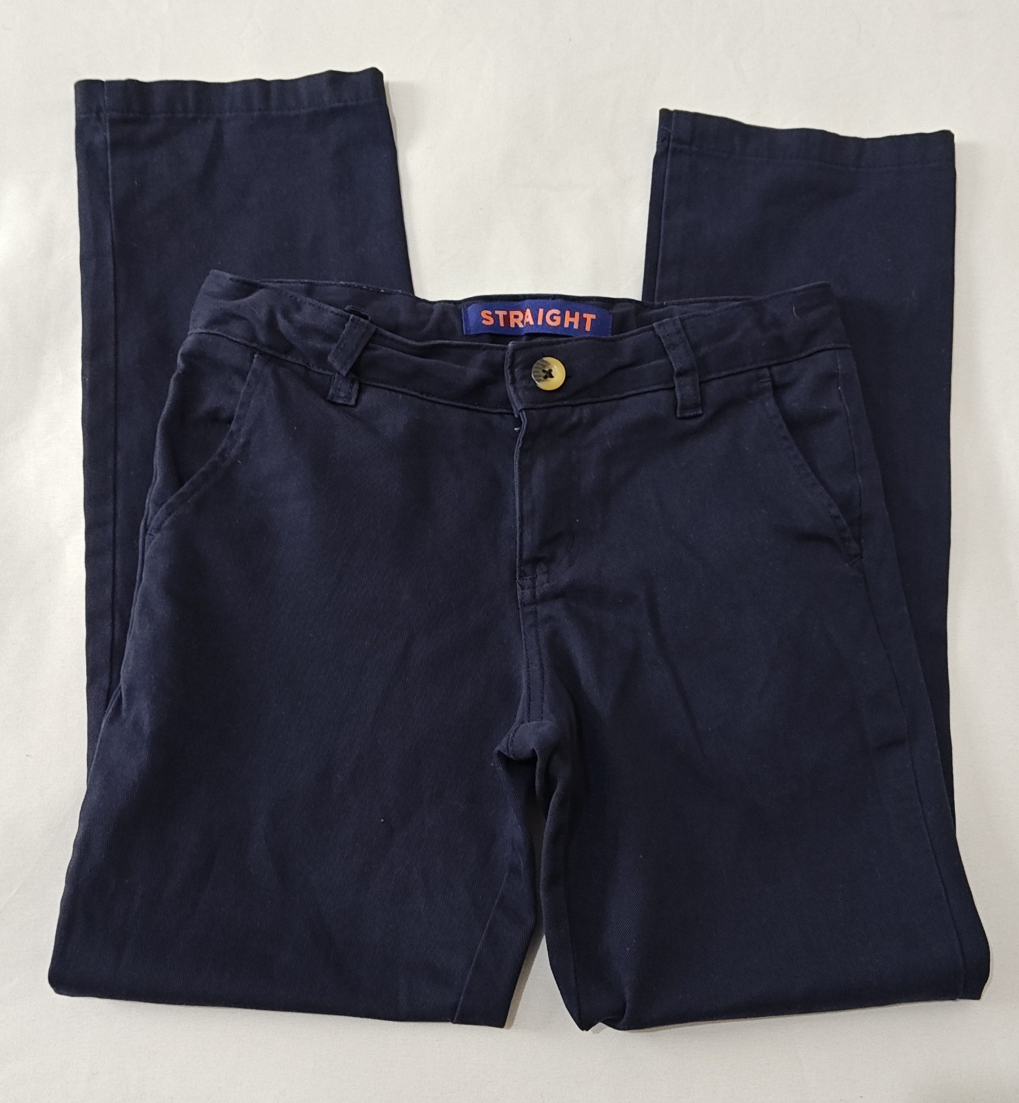French Toast Double Knee Khaki Pants Boys Size 10 Navy Blue Straight 2-Pack