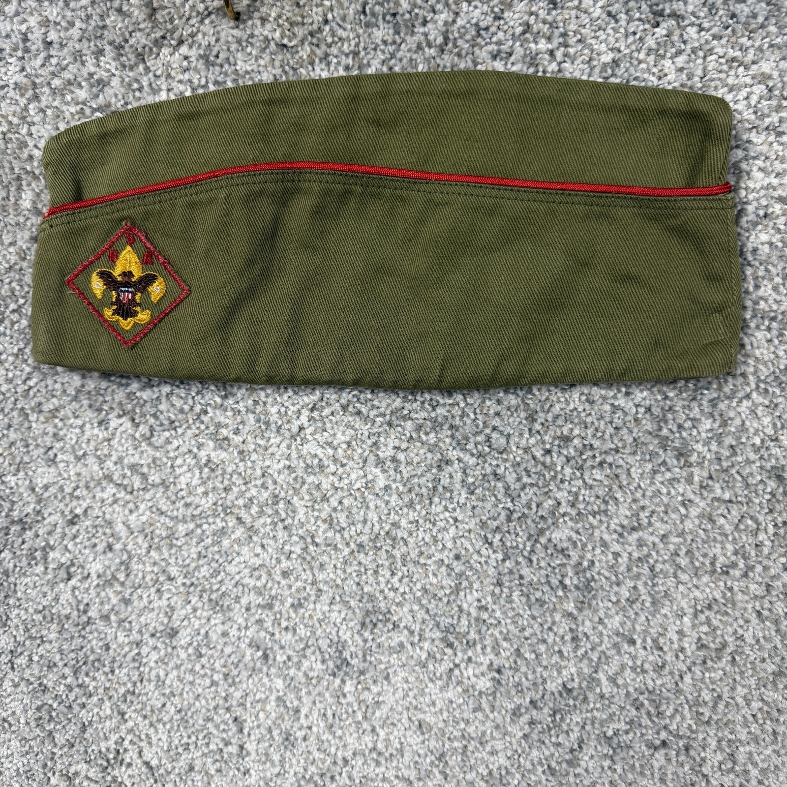 Vintage Boy Scouts Of America Shirt Pants Hat Set Boys 14 Green Uniform Twill
