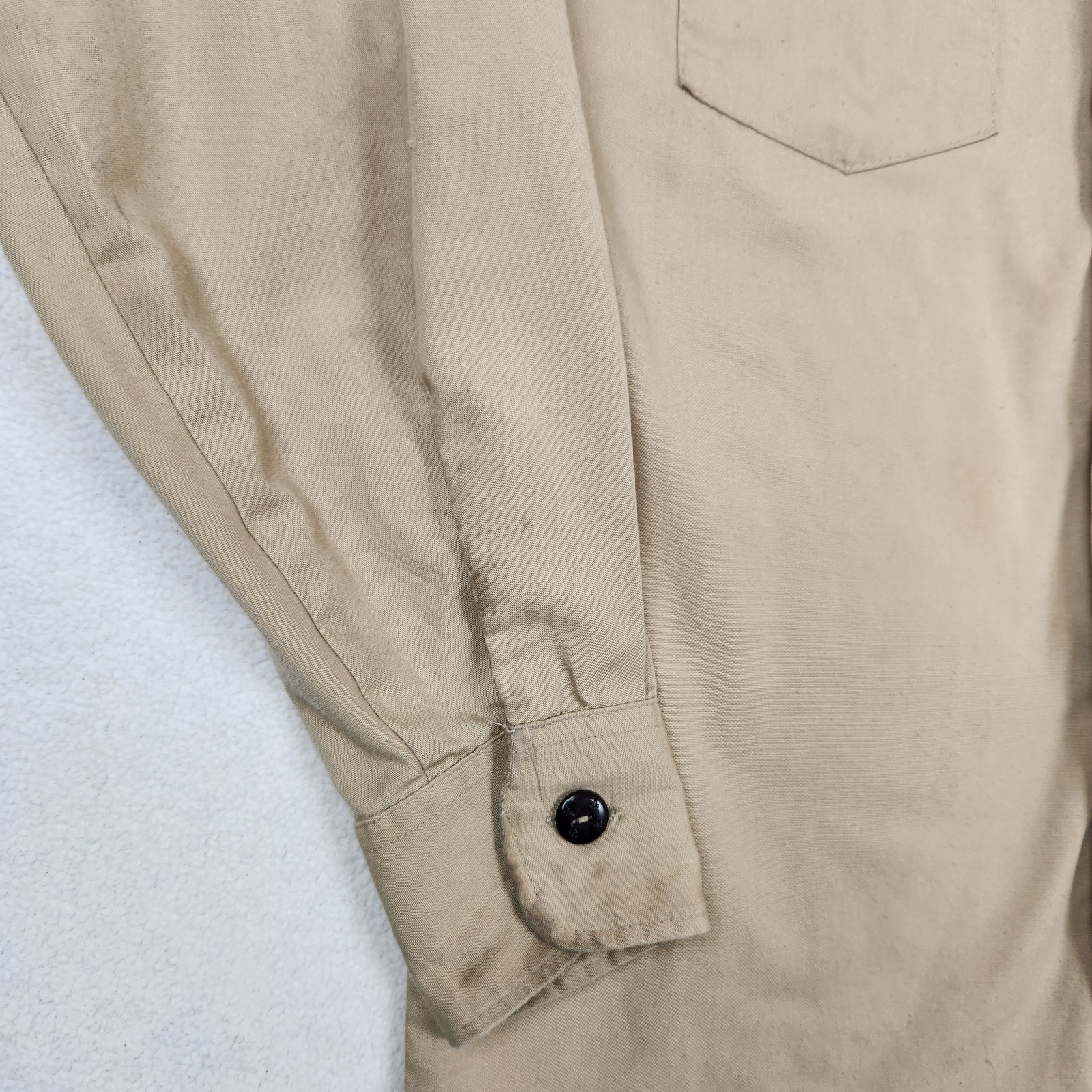 Vintage Boy Scouts of America Shirt Youth Large Tan Long Sleeve Uniform USA 90s