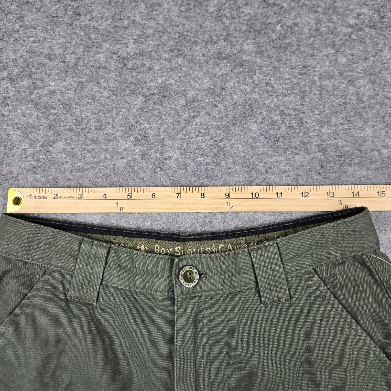 Boy Scouts of America Youth Canvas Shorts Size 18 Uniform Green Fits 28 x 9 BSA