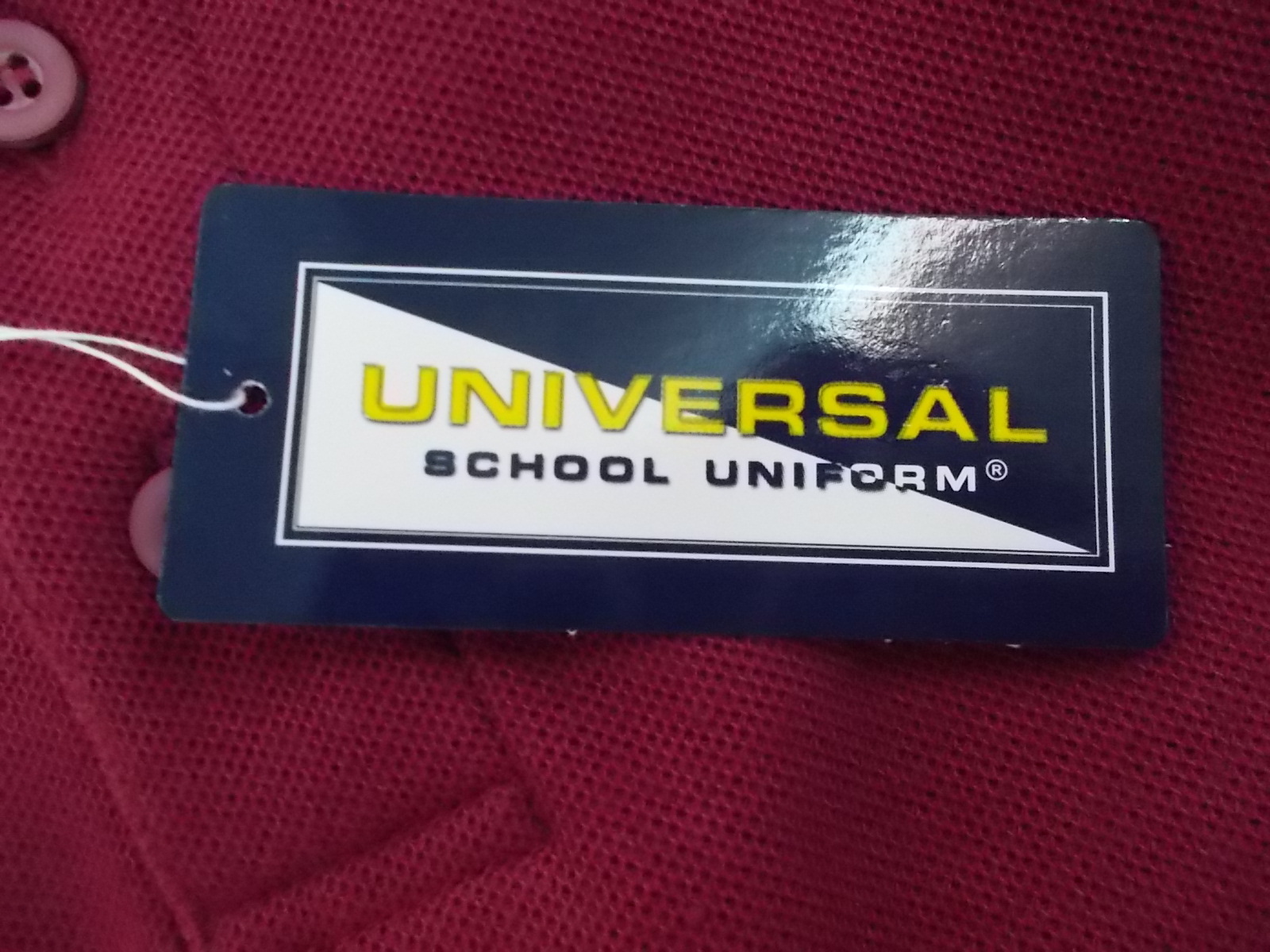 Boys Universal Uniform Polo Burgundy Short Sleeved Shirt Size 4 – 7
