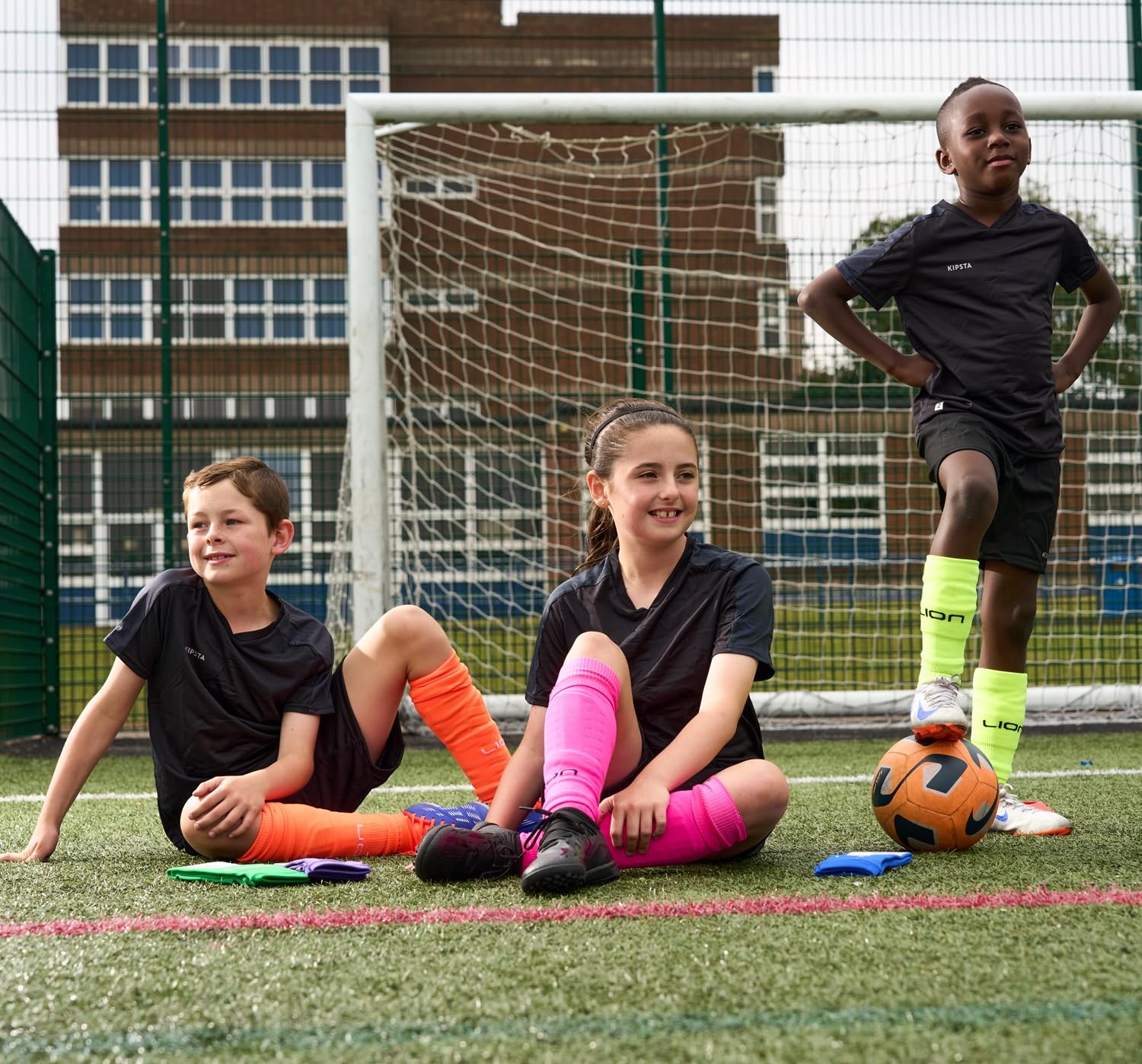 Lion Sportswear Elite Match Soccer Leg Sleeves for Kids – Cut One Size, Black