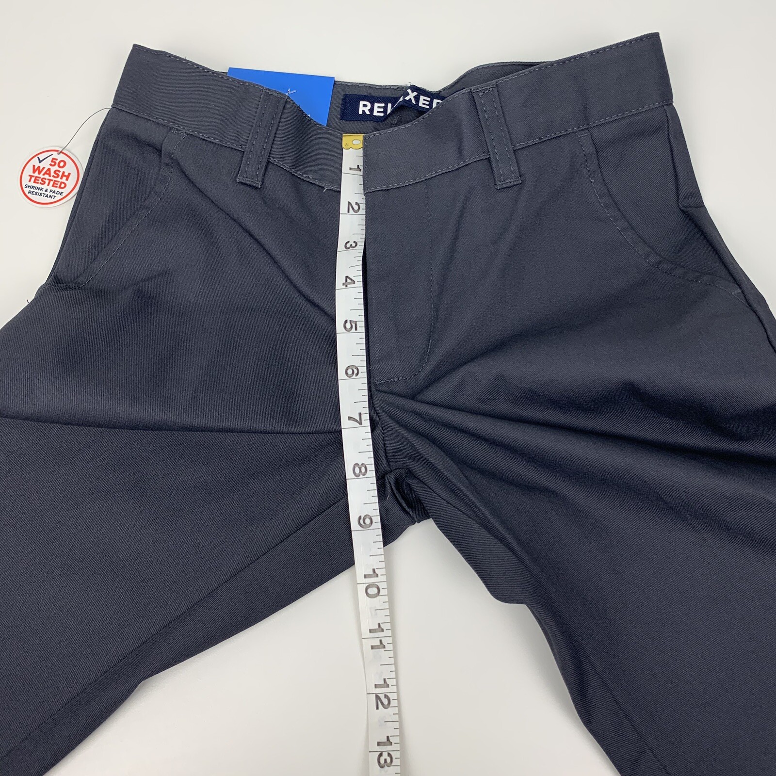 French Toast Boys Uniform Pants Relaxed Adjustable Waist Double Knee Grey Size 8