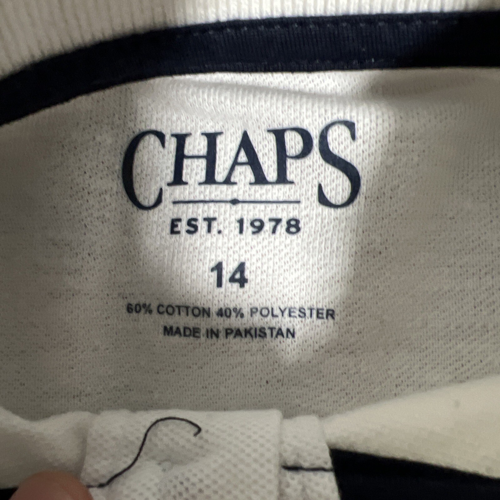 New Boys Youth Large Chaps Polo Shirt White- School Uniform Large