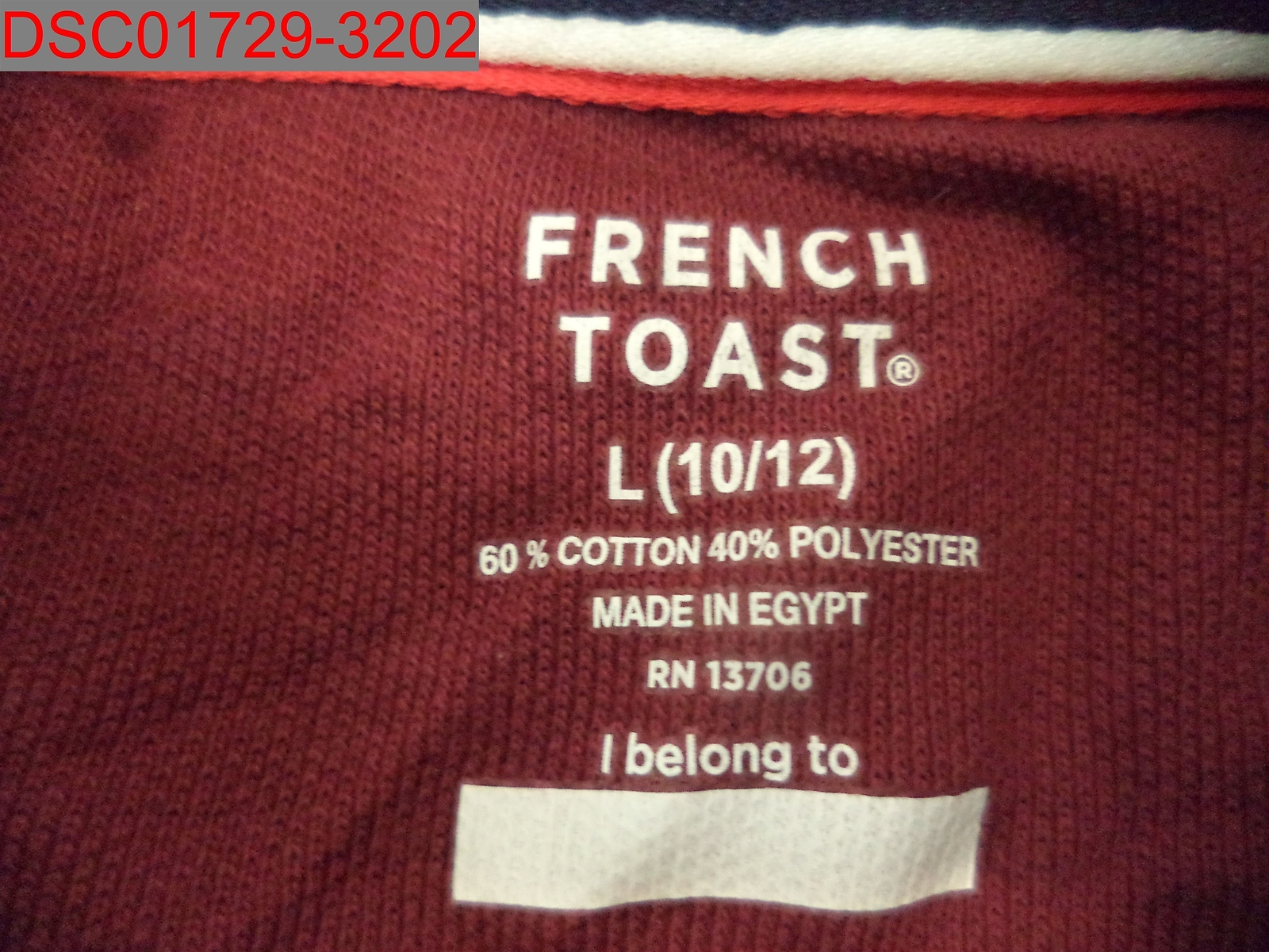 French Toast Boys Burgundy Long Sleeve Pique Polo Shirt, L (10/12) 884503502601