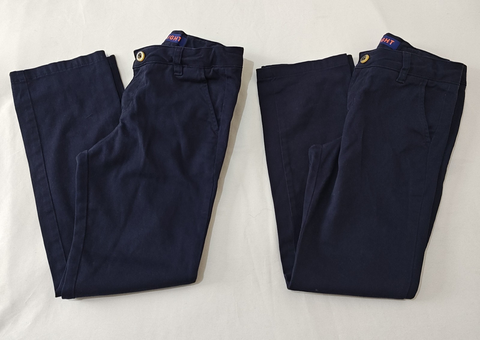 French Toast Double Knee Khaki Pants Boys Size 10 Navy Blue Straight 2-Pack