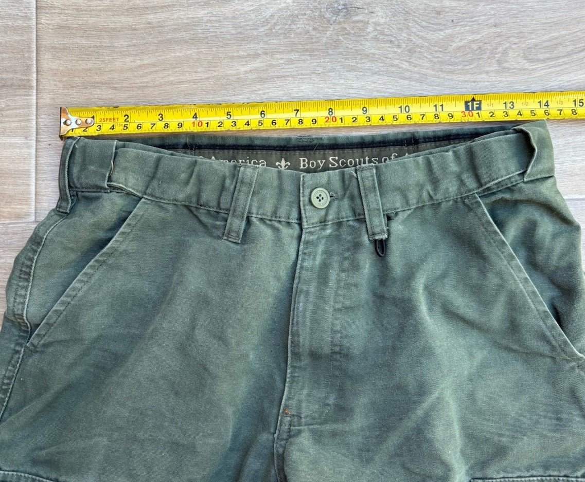 Boy Scouts Of America Green Cargo Shorts Uniform Youth 14