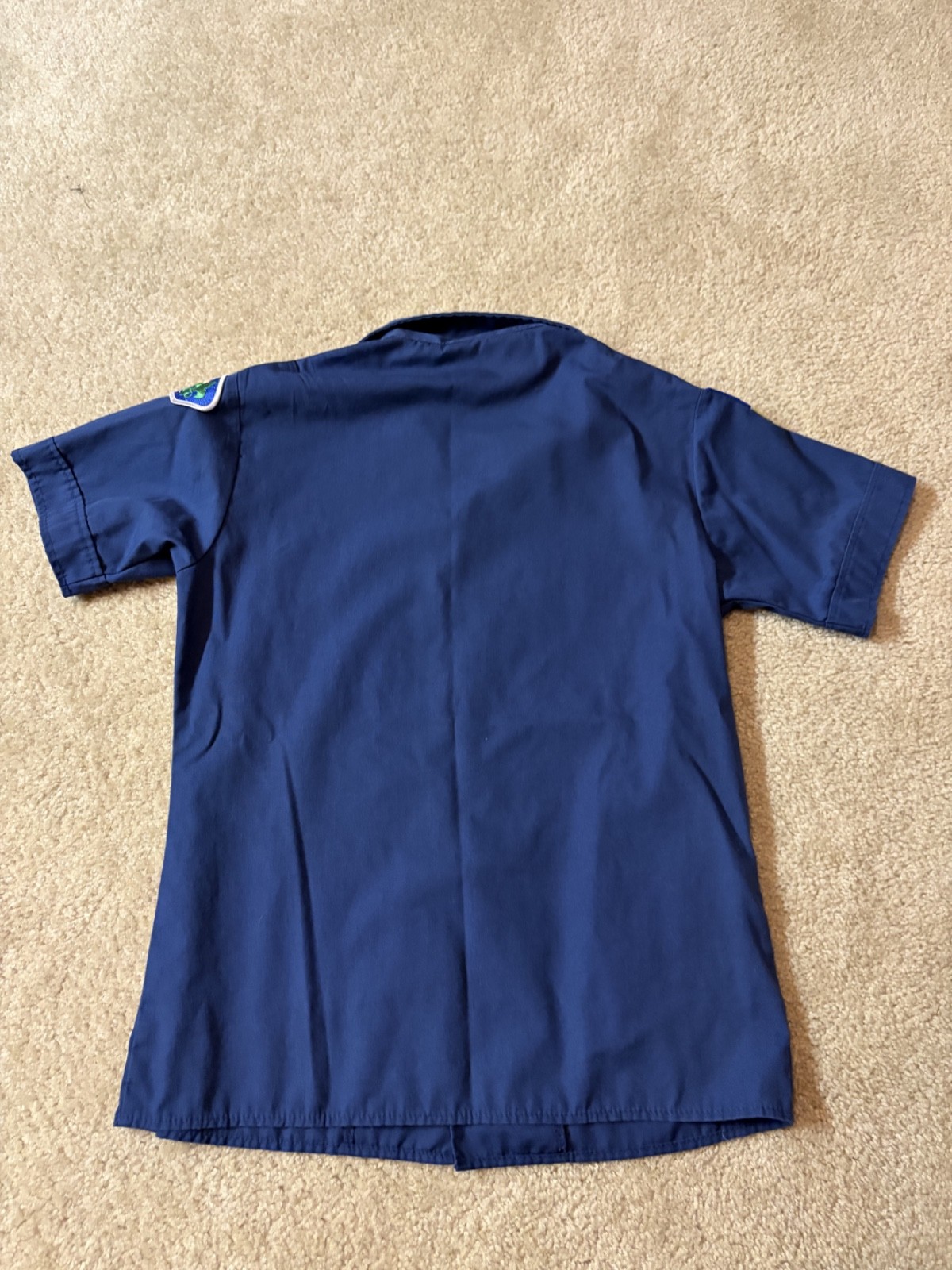 Boy Scouts of America Shirt Kids Youth Medium Blue Patches USA Made Button Up