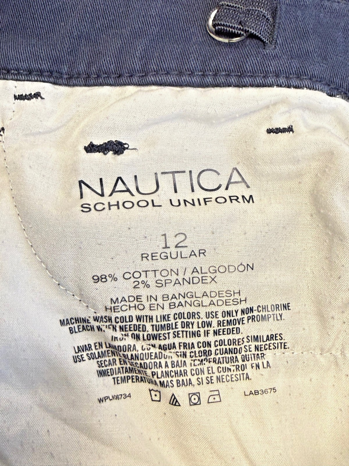 Nautica – Boy’s Navy Blue School Uniform 5 Pocket Pants – Size 12