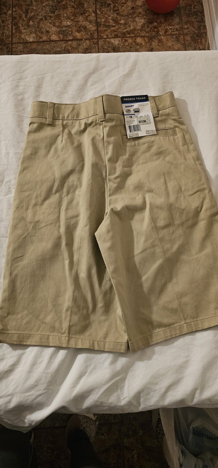 French Toast Youth Boy’s Performance Uniform Shorts Khaki 12 NWT