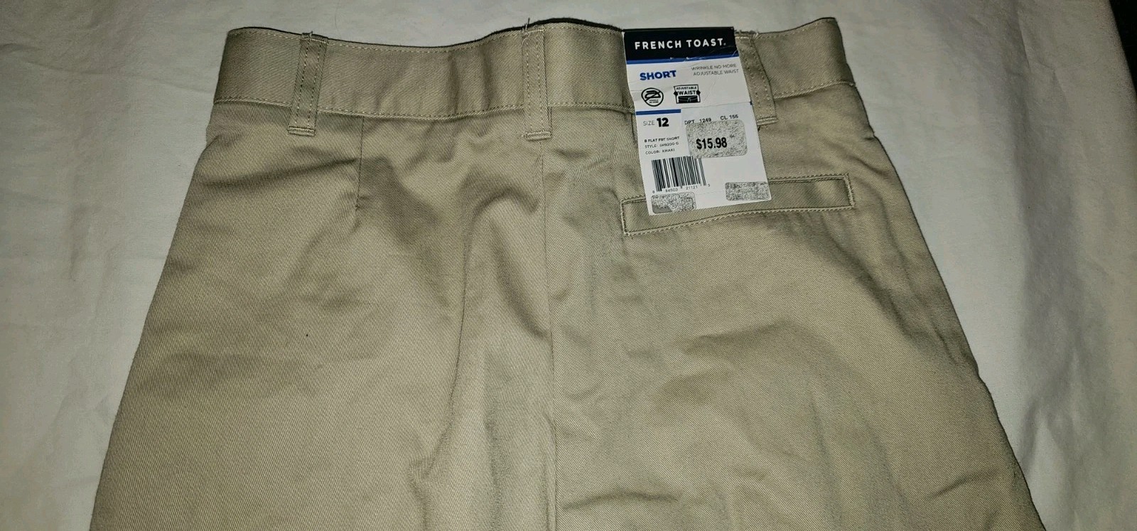 French Toast Youth Boy’s Performance Uniform Shorts Khaki 12 NWT